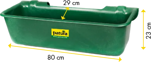 Kunststoff-Langtrog, 32 Liter, grün zum Einhängen