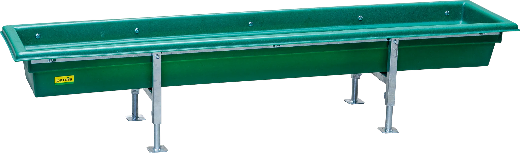 Futtertrog für Kälber und Schafe, 2 m Kunstst., Gestell vz, höhenverstellbar