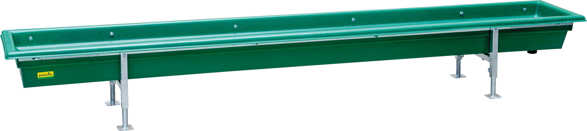 Futtertrog für Kälber und Schafe, 3 m Kunstst., Gestell vz, höhenverstellbar