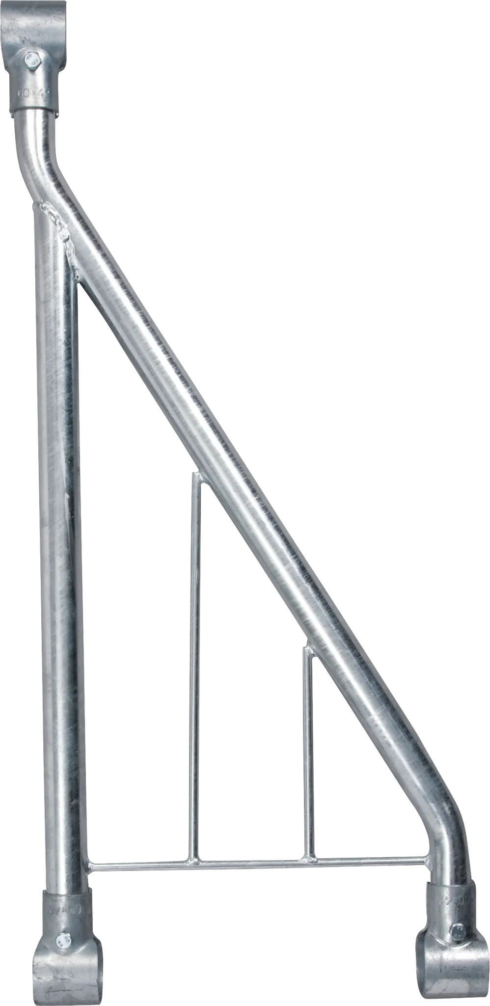 Anfangs- oder Endteil für Schrägfressgitter mit 3 T-Schellen