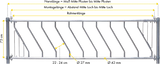 Schrägfressgitter für Kälber, 2,5 m, 7 Plätze