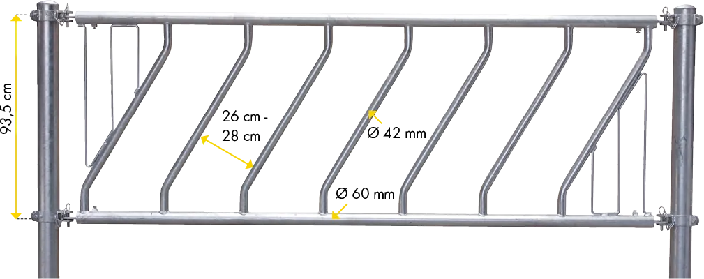 Schrägfressgitter 3 m/ 6 Pl., vz für Jungvieh