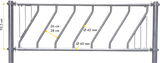 Schrägfressgitter 5 m/ 12 Pl., vz für Jungvieh, mit Mittelstütze