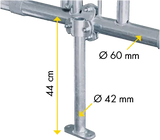 Mittelstütze 460 mm mit Bodenplatte und Querschelle