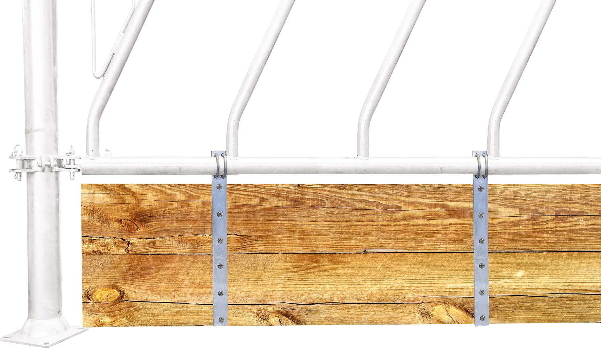 Barrenwandhalter für 1 1/4" Rohr (42,4 mm) für Holzbohlen