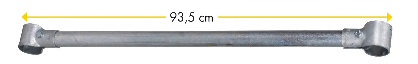 Zusatzstange mit 2 T-Schellen, 1 1/2" x 1 1/4" f. Verlängerung Freßgitter, vz