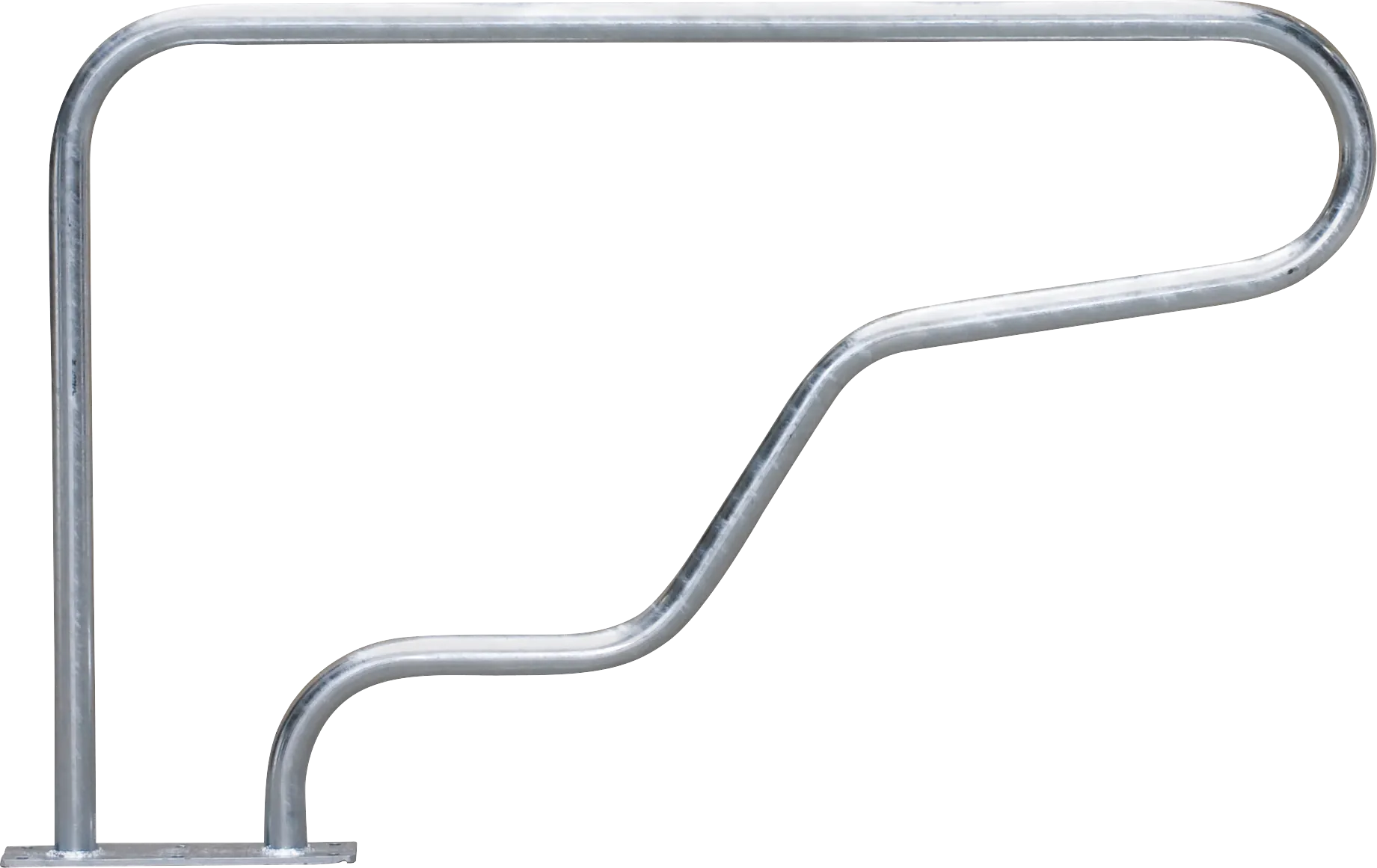 Liegeboxenbügel Classic, d=48,3 mm mit Bodenplatte, L=1,30 m, H=0,85 m