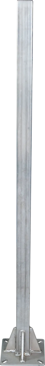 Pfosten Quadrat 60 mm, L= 1,50 m mit Bodenplatte, Edelstahl