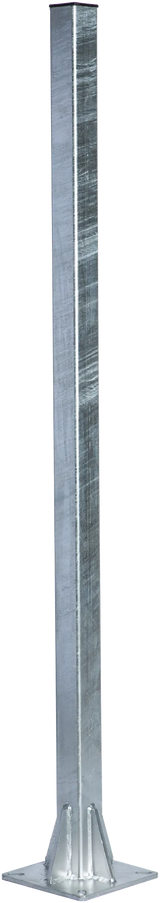 Pfosten Quadrat 60 mm, L= 1,50 m mit Bodenplatte, vz