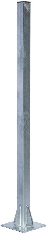 Pfosten Quadrat 60 mm, L= 1,35 m mit Bodenplatte, vz