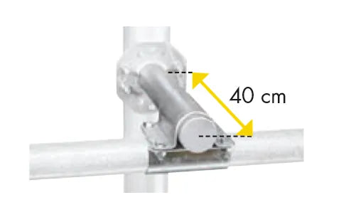 Abstandhalter für flexibles Nackenseil an Pfosten d= 102mm, inkl. Kreuzklemme