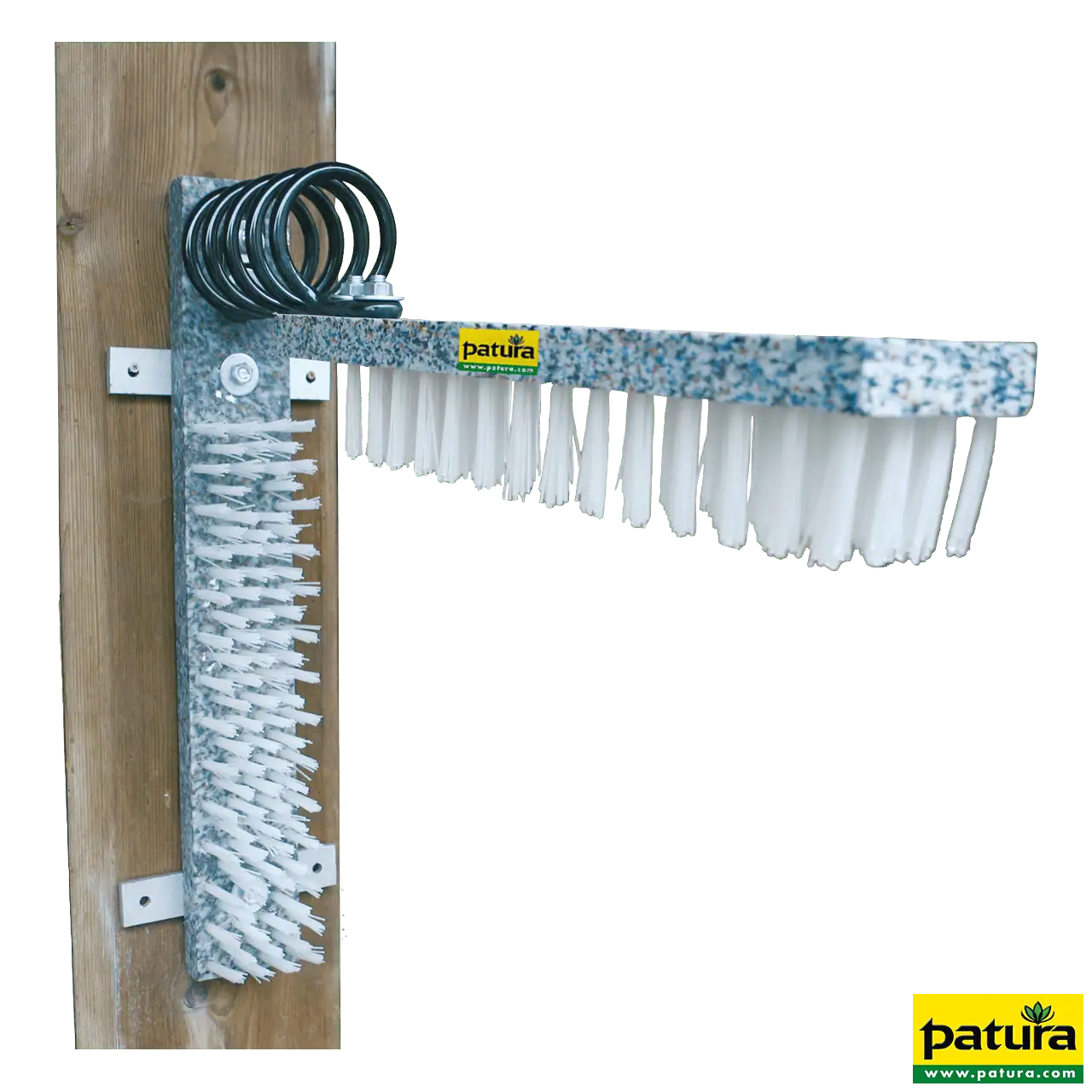 Viehbürste mit Feder, 2 Bürsten 60 cm und 70 cm, für Kälber, Ponys, Ziegen