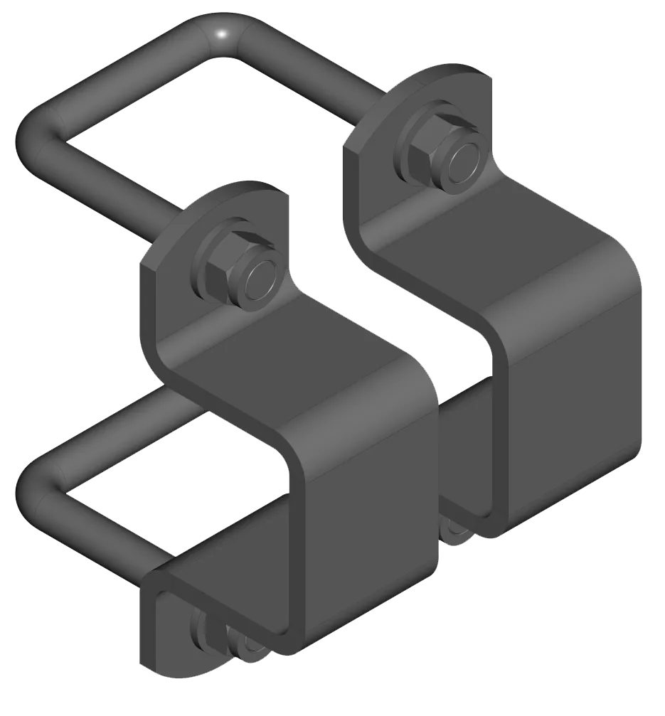 Montageset Rohr 60 x 60 mm an Pfosten 60 x 60 mm
