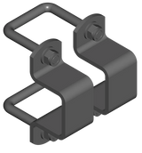 Montageset Rohr 60 x 60 mm an Pfosten 60 x 60 mm