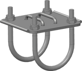 Halter für Nasengurt an Pfosten d=76 mm inkl. Bügelschraube