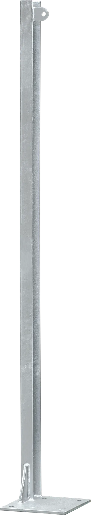 U-Profil für Holzbohlen, L= 1,20 m, Bodenplatte links 200x200x8 mm, vz