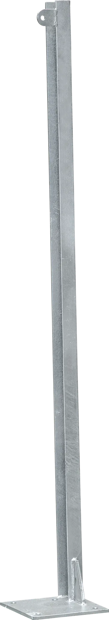 U-Profil für Holzbohlen, L= 1,20 m, Bodenplatte rechts 200x200x8 mm, vz