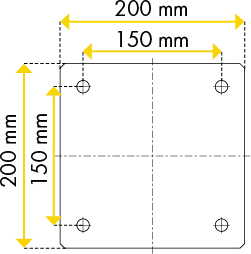 Gegenplatte 200x200x8mm, verzinkt
