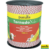 PATURA Tornado XL Weidezaunlitze, 8 x Edelstahl Ø 0,20 mm, 3 x Kupfer Ø 0,30 mm, weiß-rot, 1000 m