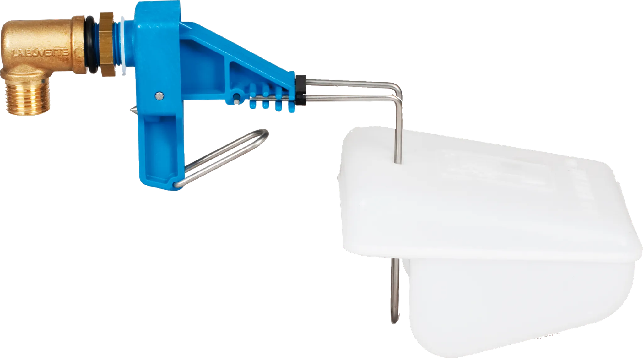 Niederdruckventil (blau) mit Schwimmer, Anschluß 1/2" oder 3/4" (inkl. Adapter)