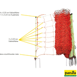 Tornado XL-Elektrozaunnetz 90 cm hoch, mit Doppelspitze, 50 m