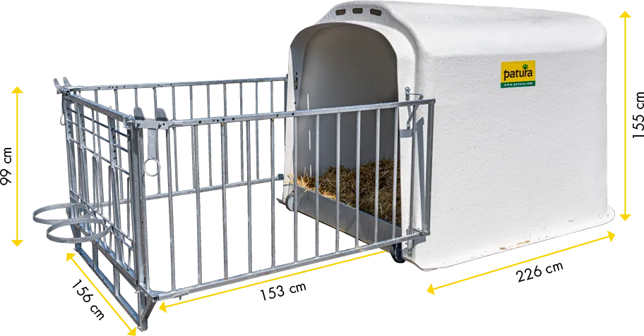 Kälberhütte Paarhaltung inkl. Umzäunung und