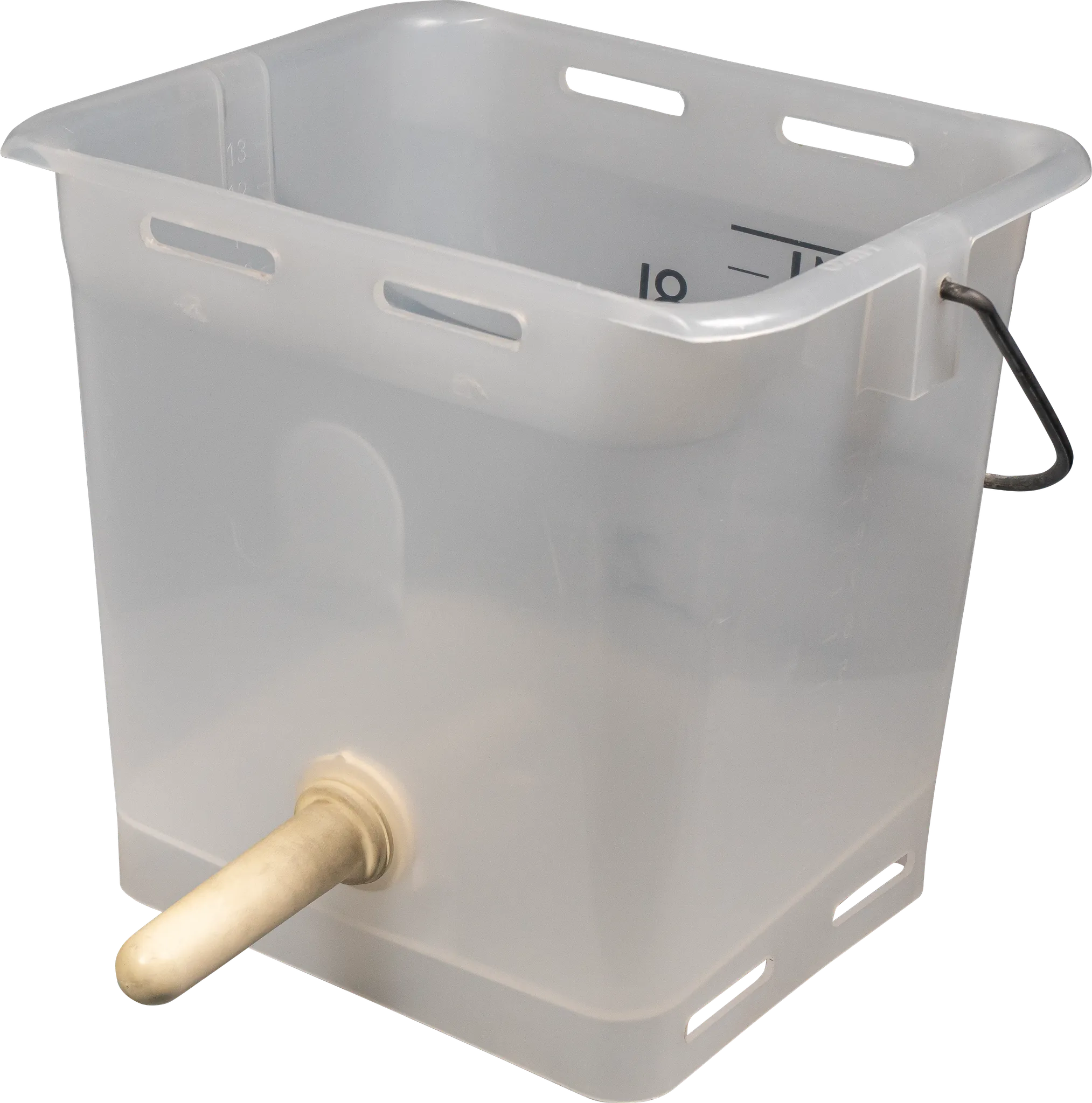 Nuckel-Tränkeeimer 13 l transparent kpl. mit Sauger, hart und