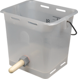 Nuckel-Tränkeeimer 13 l transparent kpl. mit Sauger hart und Kugelventil