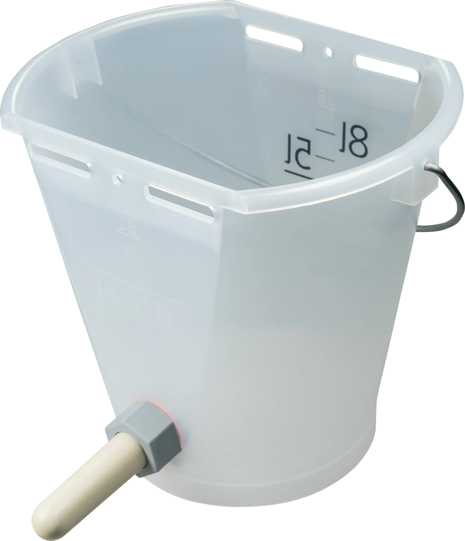 Nuckel-Tränkeeimer 9l transparent kpl. mit Sauger und 1-Click-Ventil