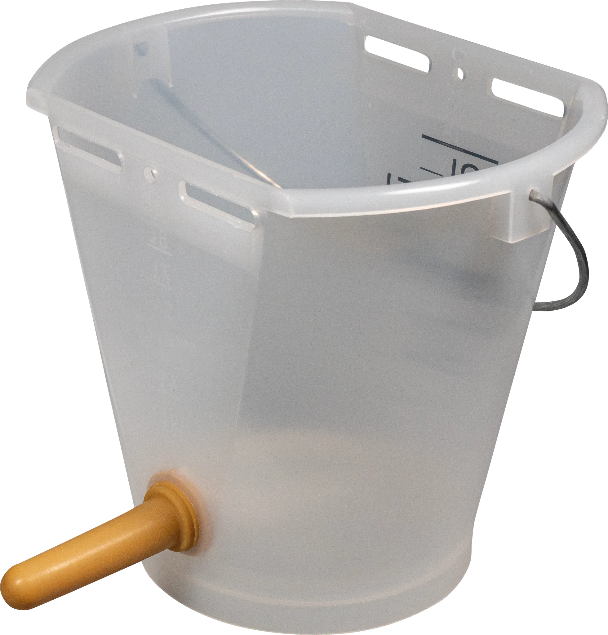 Nuckel-Tränkeeimer 9 l, transparent, kpl. mit Sauger weich und 1-Click-Ventil