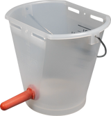 Nuckel-Tränkeeimer 9 l, transparent kpl. m. Sauger mittel und 1-Click-Ventil
