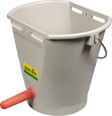 Nuckel-Tränkeeimer 9 l, grau kpl. m. Sauger mittel und 1-Click-Ventil