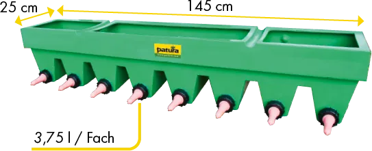 Kälber-Bar, 8 Nuckel mit Fächern mit Zubehörbeutel