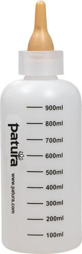 Tränkeflasche für Lämmer / kleine Kälber 1 Liter inkl. Sauger, braun, lang
