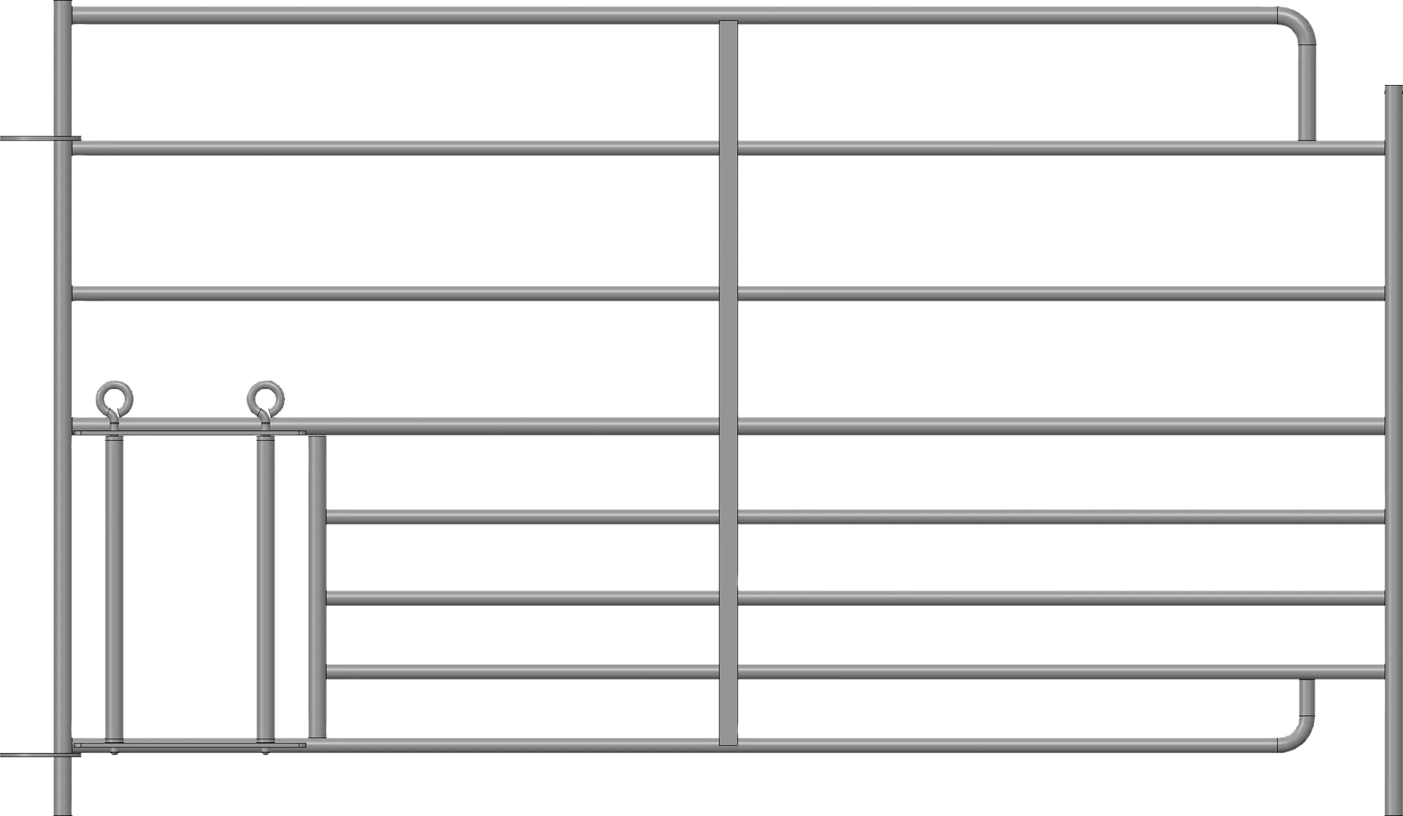 Steckfix-Horde XL mit Lämmerschlupf 8 Rohre, B= 1,83 m, Höhe 1,10 m
