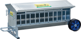 Lämmer-Futterautomat, L= 1,25 m, fahrbar Inhalt ca. 120 ltr., mit Dach, verzinkt