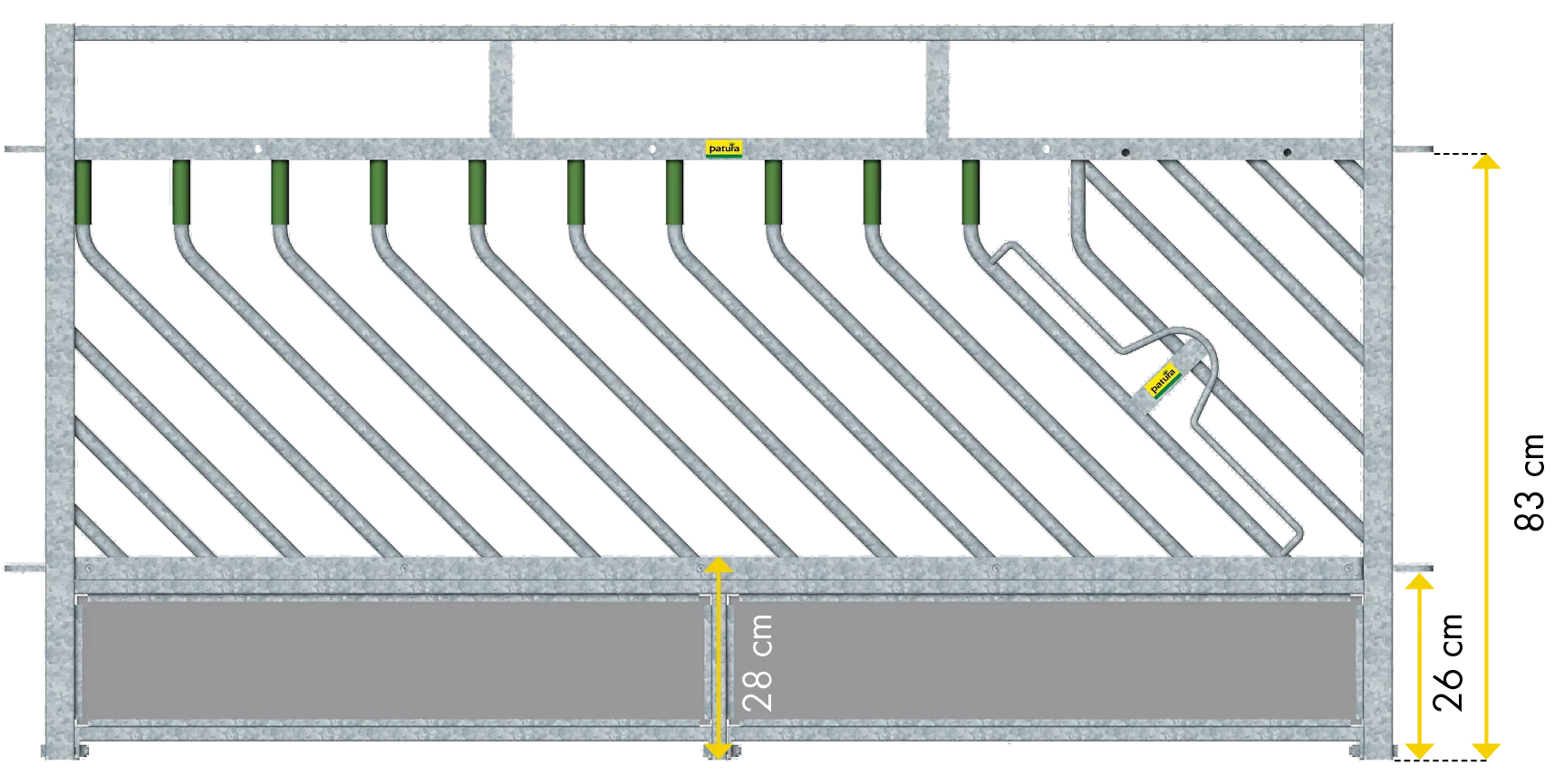 Selbstschließendes Fressgitter Schafe L= 1,39 m, H=  1,00 m