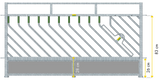 Selbstschließendes Fressgitter Schafe L= 1,39 m, H=  1,00 m