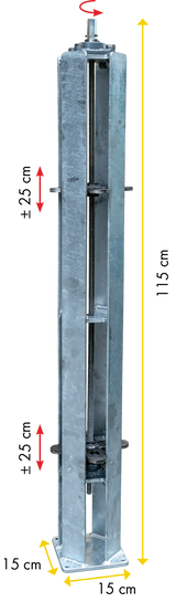 Pfosten mit stufenloser Höhenverstellung H= 1,15 m
