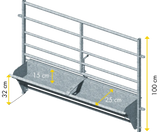 Horde mit Klapptrog L= 2,39, H= 1,00 m