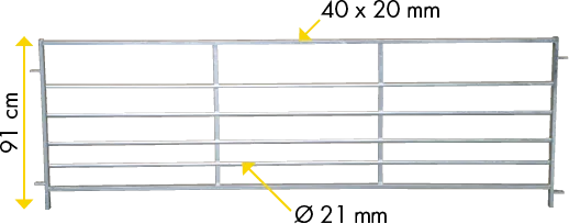 Horde, 6 Rohre, Breite 1,83 m, Schafe, verzinkt