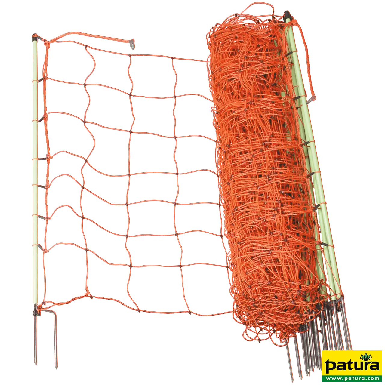 Elektrozaunnetz, 90 cm hoch, Doppelspitze, orange, 50 m