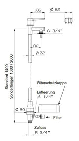 Frostsicheres Standventil (geeignet bis 8 bar Wasserdruck)