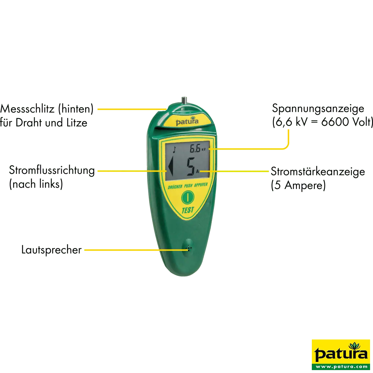 Zaun-Kompass, Digital-Voltmeter mit Amperemeter, LCD-Anzeige, für Elektrozaun