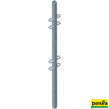 Pfosten Quadrat 40 x 40 mm, 1,45 m, Wandstärke 3,0 mm, angeschweißte Laschen, 3 Bohrungen, für Schafe und Ziegen