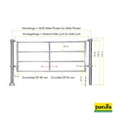 Abtrennung R4 3/4, Montagelänge 2,75–3,85 m, Ø 60 mm Grundteil, Ø 48 mm Einschub