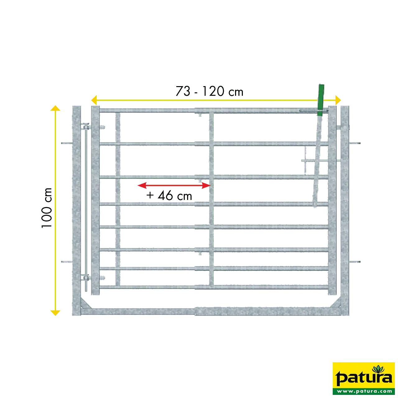Tor mit Rahmen verstellbar L=0,94 - 1,39 m, H= 1,00 m