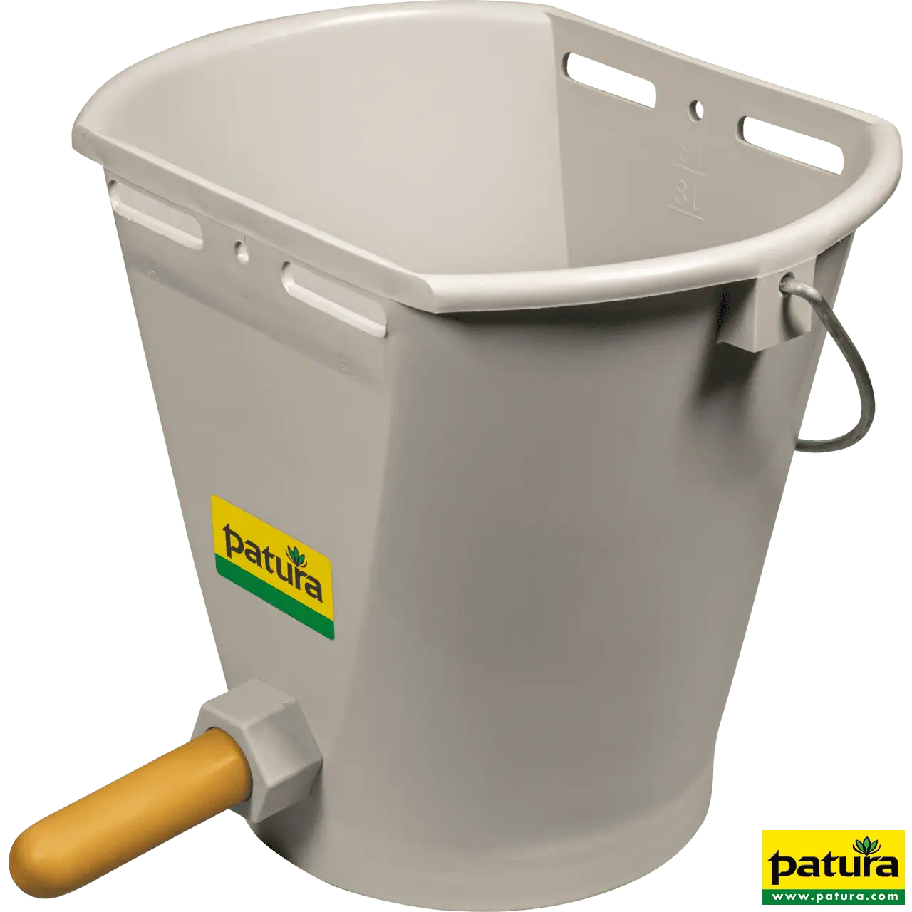 Nuckeltränkeeimer, 9 l, grau, mit hartem Sauger und Kugelventil, für Kälber