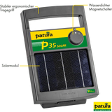 PATURA P35 Solar Weidezaungerät, 3 W Solarmodul, 6 V 4 Ah Akku, 0,21 Joule