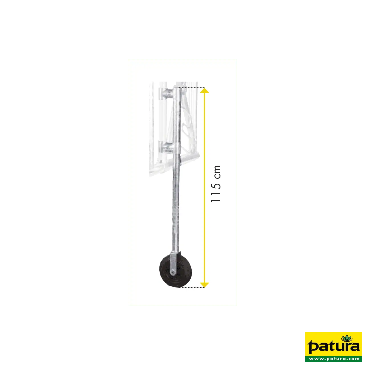 Stützrad für Fressgitter inkl. Doppelschelle parallel 42x42mm